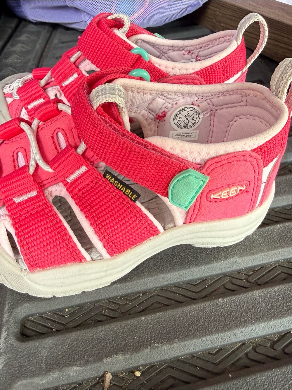 Keen Kids Red Pink Strap Sandals - Picture 3 of 5